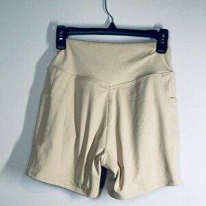 NEW Tan sz XS Athletic Shorts with Pockets and Built In Panties